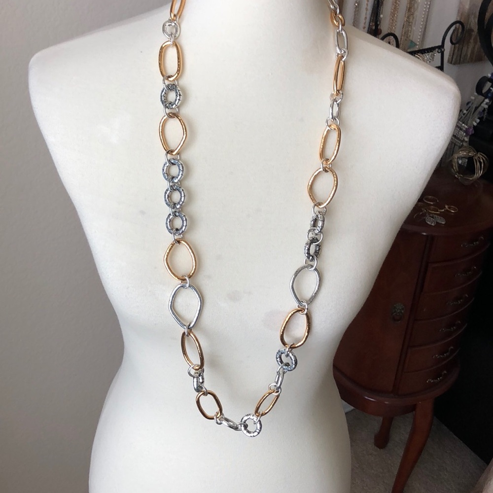 🎁 BRIGHTON Heavy Silver & Gold Loop Chain